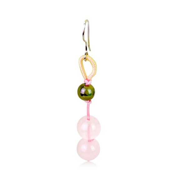 Alluring Beads Rose Quartz Gemstone Earrings - Picture 2 of 4